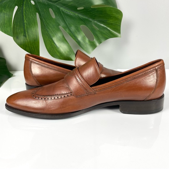Johnston & Murphy Made in Italy brown leather dress shoes Sz 10.5M 24-0730 - Picture 6 of 14